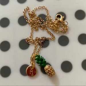 “M” pineapple gold necklace❣️